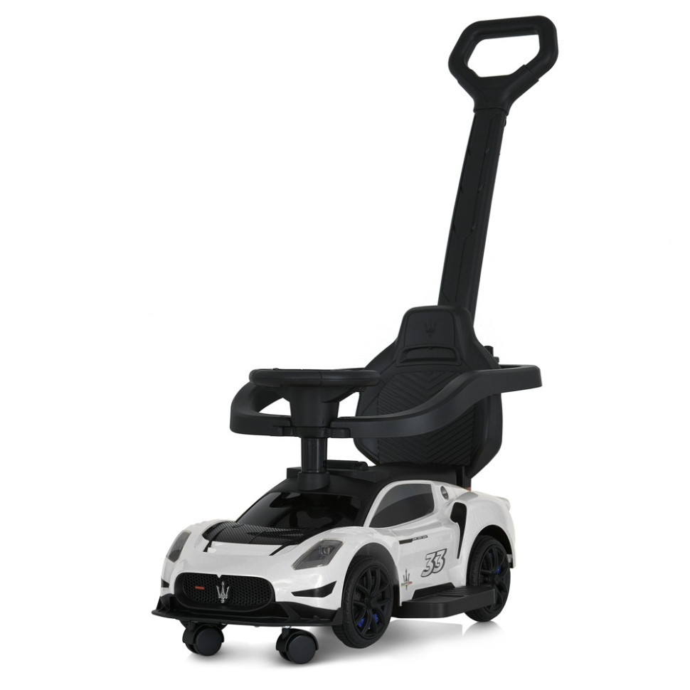 Дитяча каталка-толокар 2 в 1 M 5106-1 білий, з батьківською ручкою Вінниця - фото 2