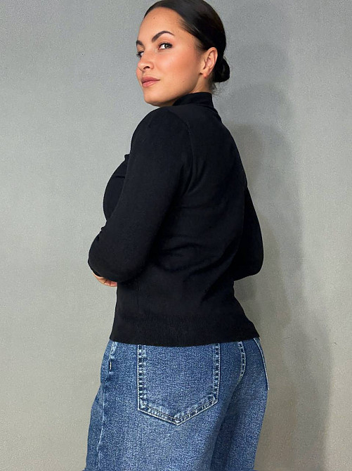 Светр жіночий A-N 106 водолазка гольф з коміром стійкою базовий, чорний, one size Київ - фото 2