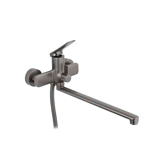 Смеситель для ванны Kroner KRP Makon-GRP070 с душевым гарнитуром графит Киев