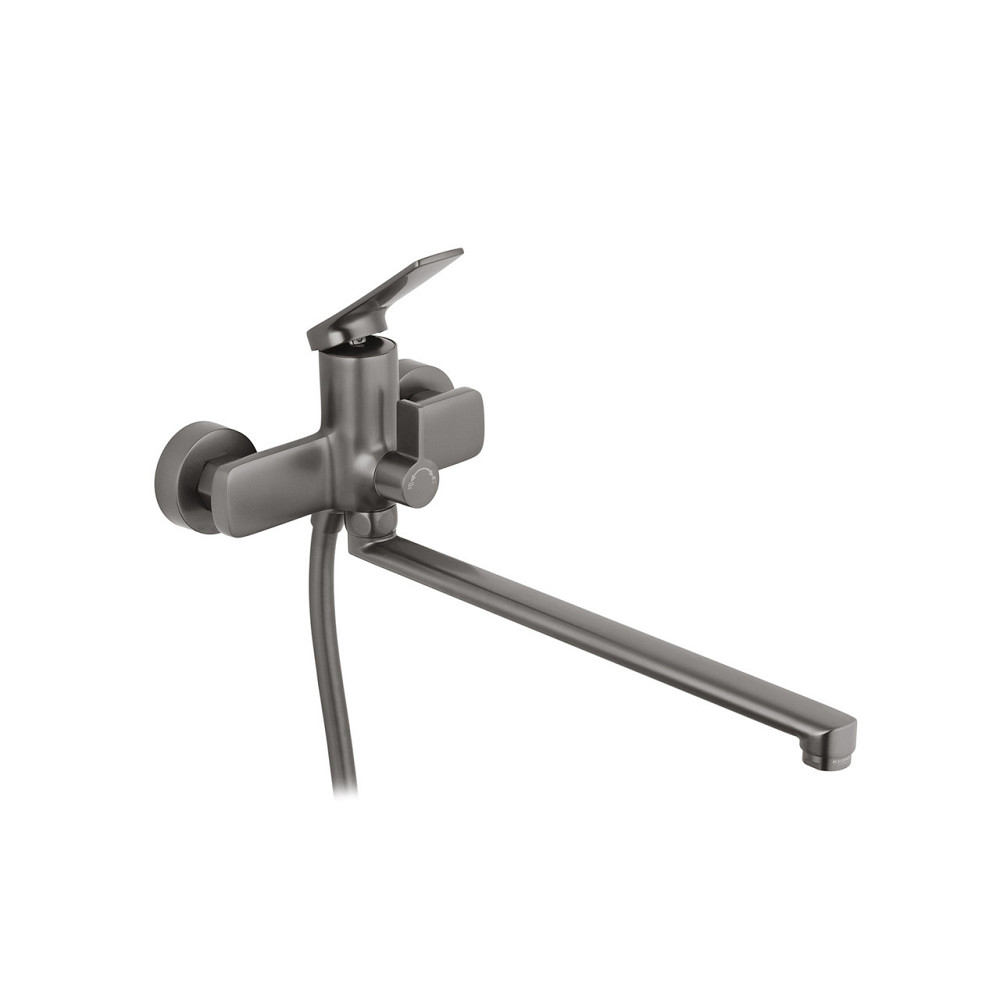 Смеситель для ванны Kroner KRP Makon-GRP070 с душевым гарнитуром графит Киев - изображение 3