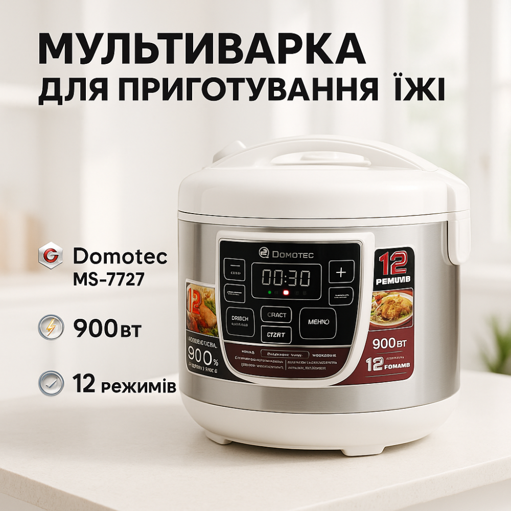 Мультиварка с функцией тушения и жарки Domotec, Высококачественная мультиварка, Домашние мультиварки SG-86 Львов - изображение 10