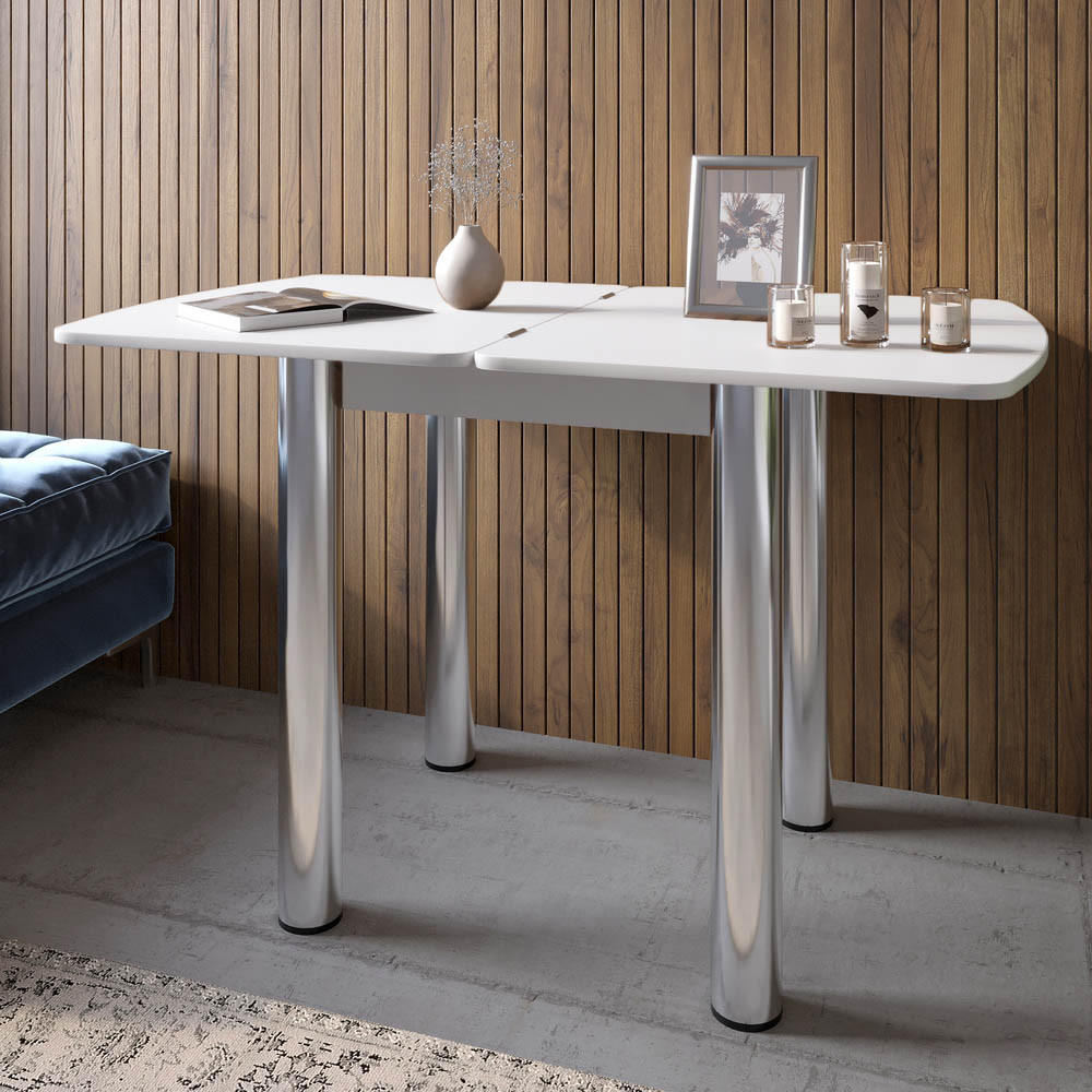 Обеденный стол раскладной LION Нота Мини Нимфея Альба 60x70/70x120 (LION-041300) Львов - изображение 1