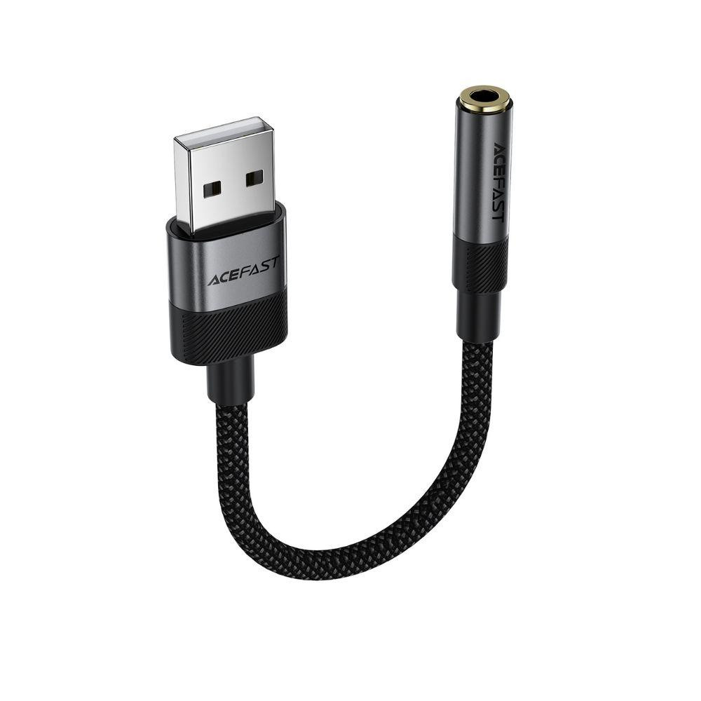 Аудио кабель ACEFAST J13 USB-A to 3.5mm female, nylon braid, 0.15m, Black Одесса - изображение 5