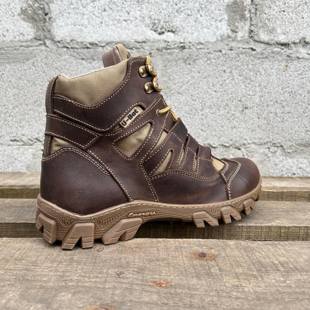 Ботинки военные мужские, демисезонные, коричневые, защита от влаги, устойчивые к истиранию, анатомическая Львов - изображение 7
