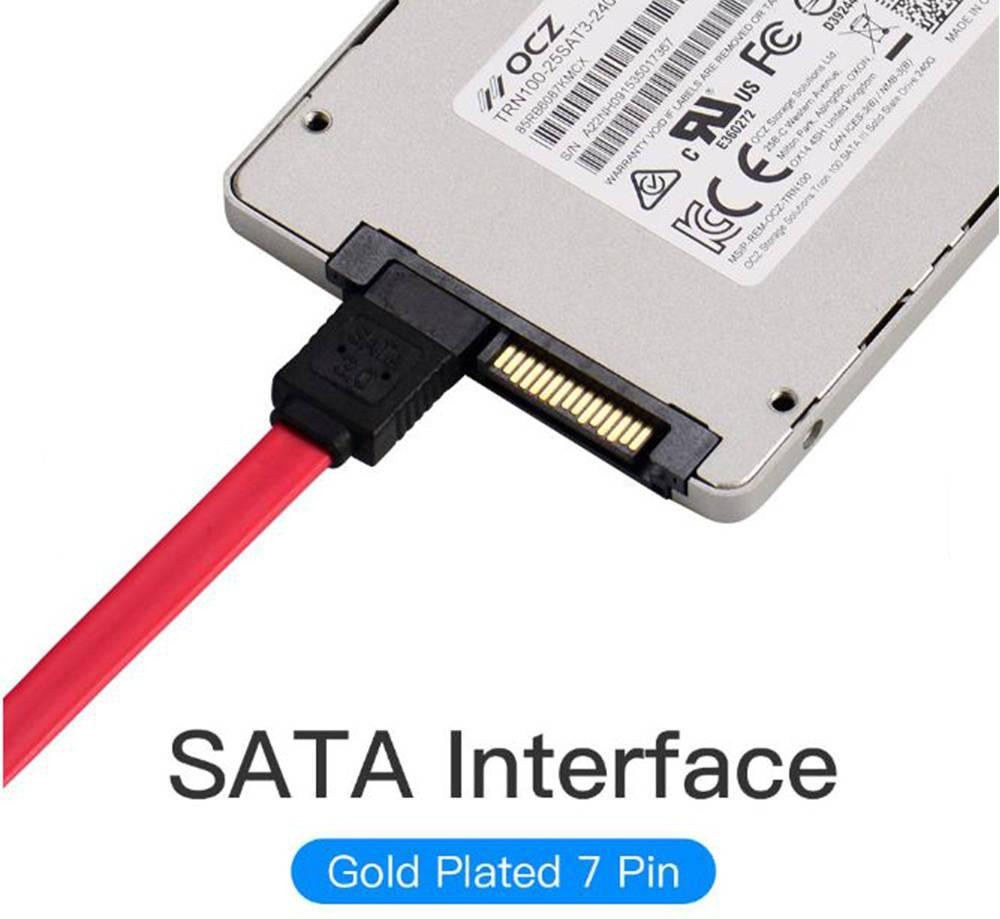Кабель SATA 3.0 7pin, F/F, 0.5 м, L-конектор, Red Vention Винница - изображение 2