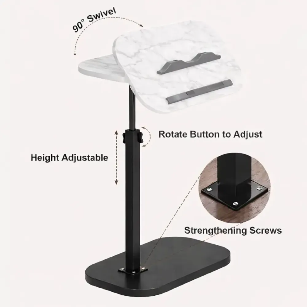Журнальный столик с регулировкой высоты и оборотом 360° с наклоном Мрамор Коломия - фото 4