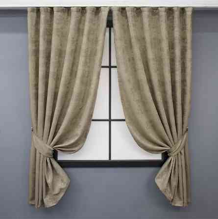 Комплект коротких штор VR-Textil Жакард Sultan № 872ш Капучино 130х170 см 2 шт (35-0302) Київ