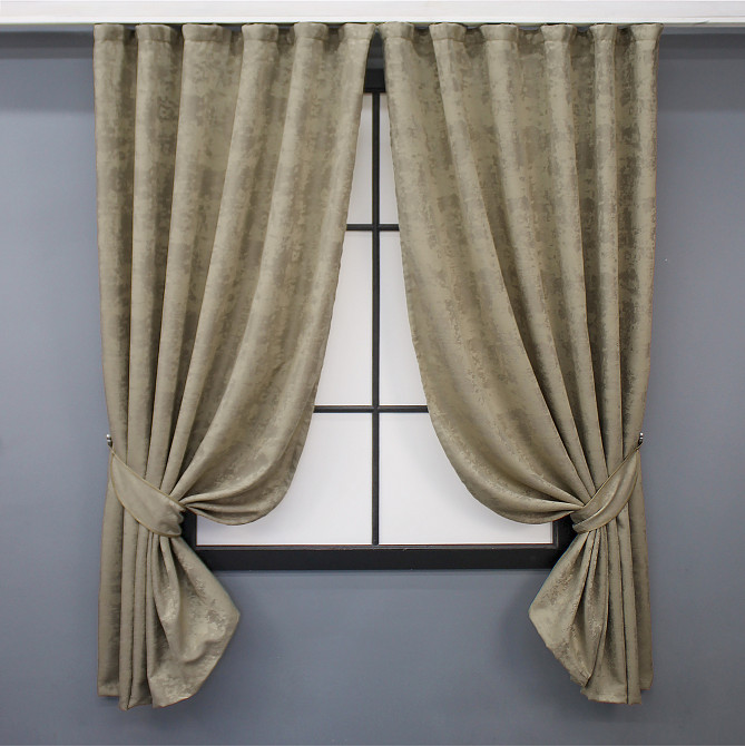 Комплект коротких штор VR-Textil Жакард Sultan № 872ш Капучино 130х170 см 2 шт (35-0302) Київ - фото 1