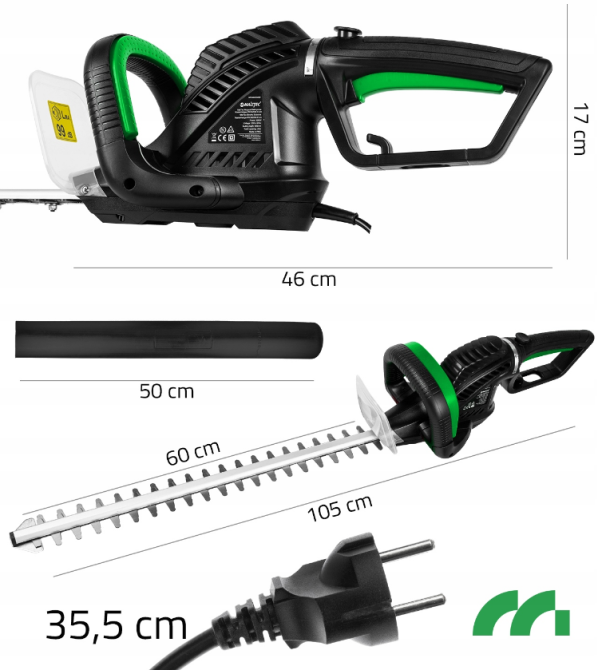 Електричний кущоріз із лазерною різкою 61см 1800Вт Maltec (Польща) Київ - фото 12