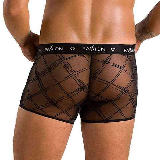 Мужские прозрачные боксеры Passion 032 SHORT JAMES XXL/XXXL Black, сетка Sex Aura Киев