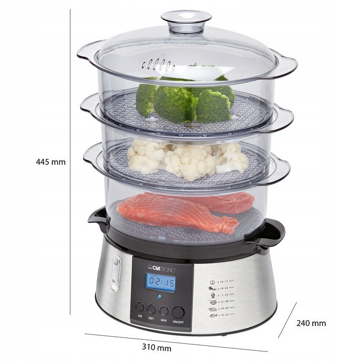 Пароварка багаторівнева із ЖК-дисплеєм Clatronic DG (3547) Потужність 800 Вт Нововолинськ - фото 7