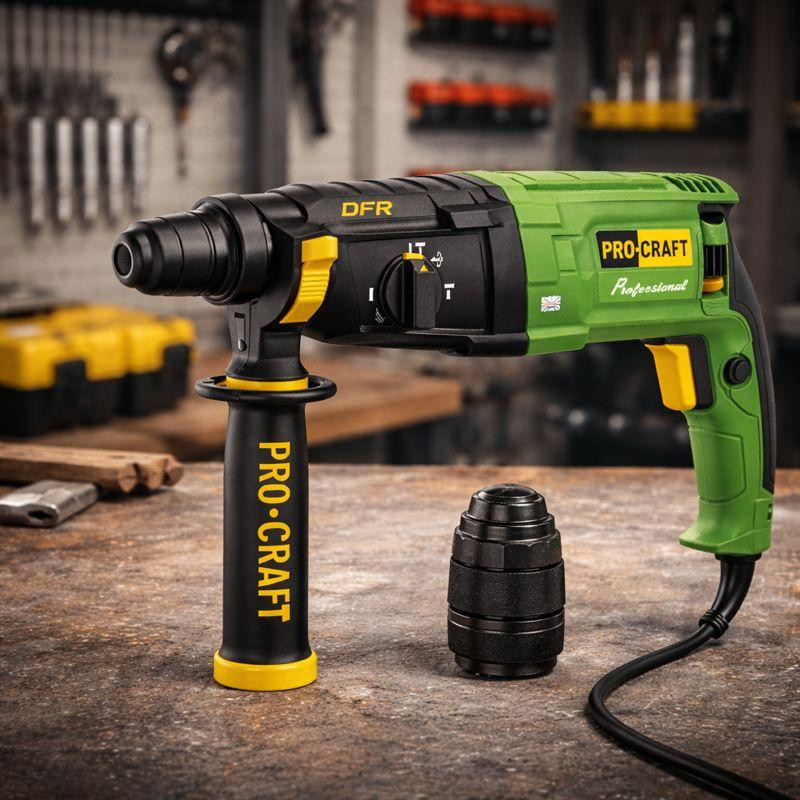 Перфоратор прямий PROCRAFT BH-1400 DFR,Перфоратор для будинку  790 Вт,Перфоратор професійний 3 Дж в кейсі Львів - фото 1