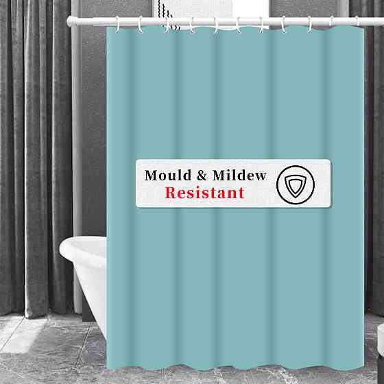 Шторка для ванны из полиэстера водонепроницаемая Bathlux 180x180 см с кольцами, занавеска для ванной комнаты Каменец-Подольский