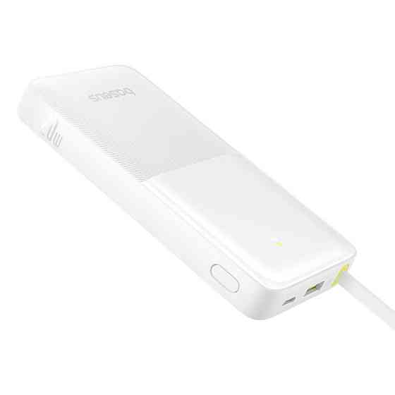 Павербанк 20000 mAh Baseus Bipow 2 20W Type-C быстрая зарядка цифровой дисплей встроенный кабель Type-C power bank повербанк Одесса