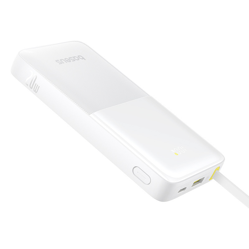 Павербанк 20000 mAh Baseus Bipow 2 20W Type-C быстрая зарядка цифровой дисплей встроенный кабель Type-C power bank повербанк Одесса - изображение 4