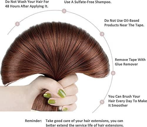 Накладні пасма натурального волосся Tape-In 50 см 50 г, Стрічкове нарощування, червоно-каштанові, 20 штук HotLulana Київ - фото 3