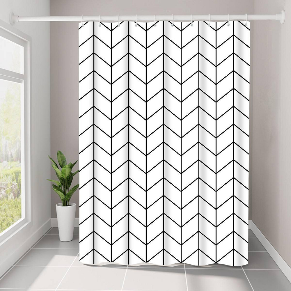 Шторка для ванной комнаты Bathlux 180 x 180 люкс качество с водоотталкивающим покрытием, Белая с ромбиками Каменец-Подольский - изображение 1