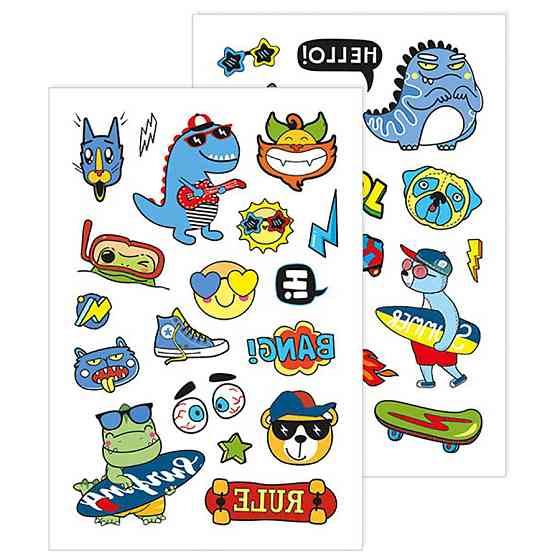 Временные тату для младших мальчиков Динозавр 10100698, 2 листа Винница