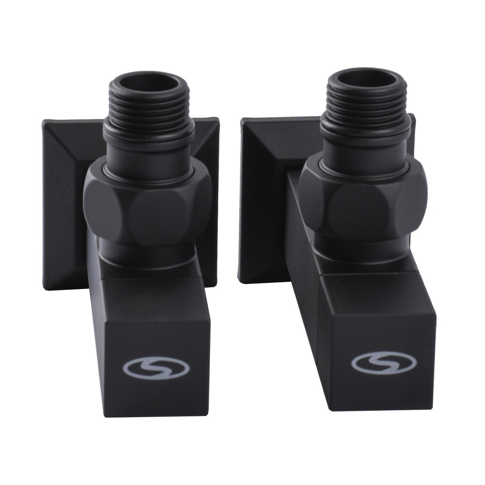 Набор Кран полуоборотный угловой с американкой SOLOMON LUX 1/2″ CUBE BLACK 8888 (1уп) Киев - изображение 2