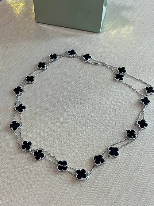Подвеска Van Cleef  20 элементов  Эмаль под агат, белое золото Одесса - изображение 2
