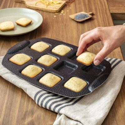 Форма для випікання Tefal PerfectBake, 10 форм, квадратний, 21х29см, алюміній, коричневий (J5734502) Вінниця - фото 2