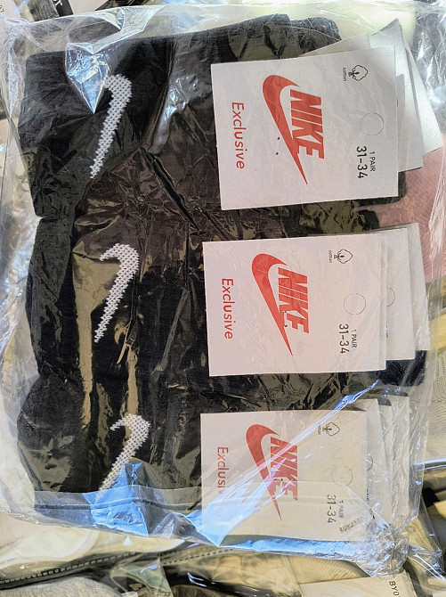 Детские высокие качественные хлопковые носки Черные в наборе по 6 штук Nike. Размер 31-34 Киев - изображение 6