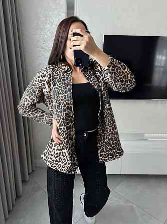 Жіноча стильна леопардова сорочка на металевих ґудзиках Одеса