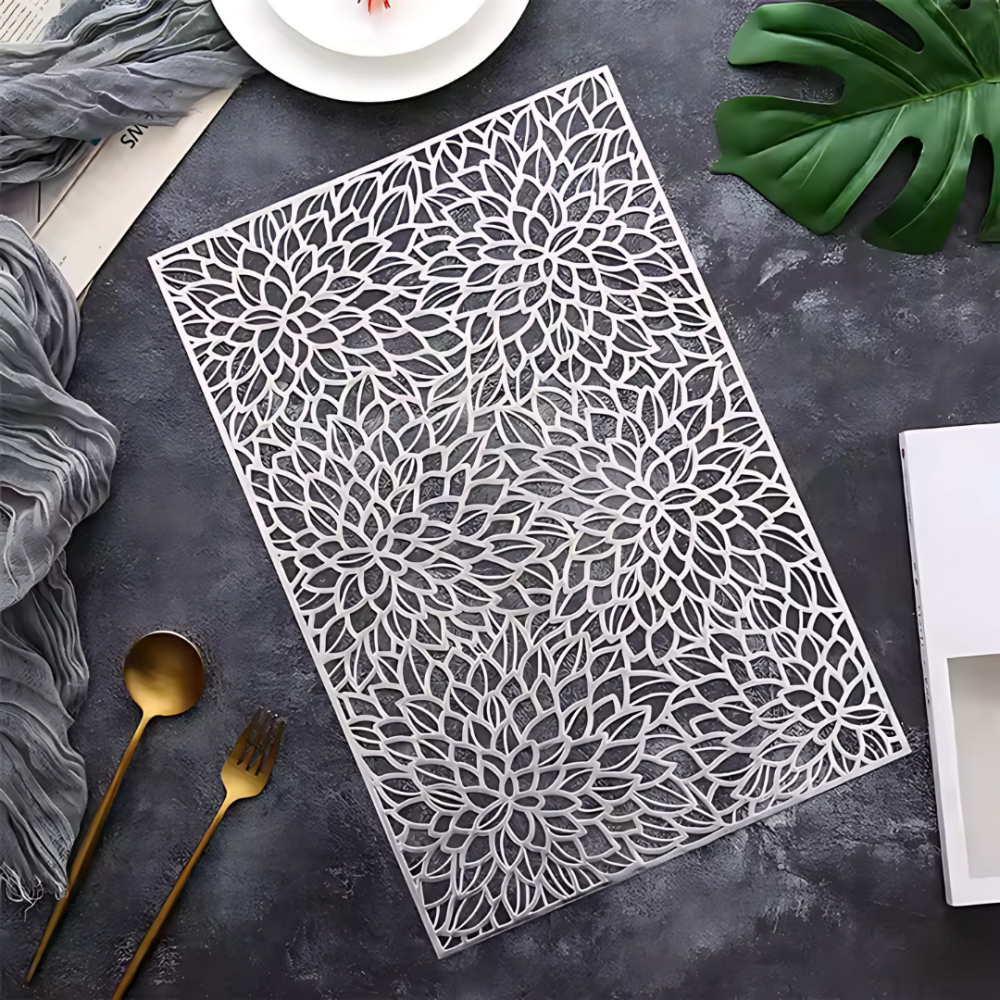 Сервировочная салфетка под горячее коврик сервировочный серебристый, 45×30см, набор 2шт Каменец-Подольский - изображение 1