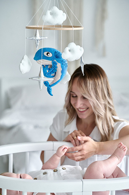 Дитячий мобіль на ліжечко для немовлят WooolyWool «Мамина радість» Київ - фото 2