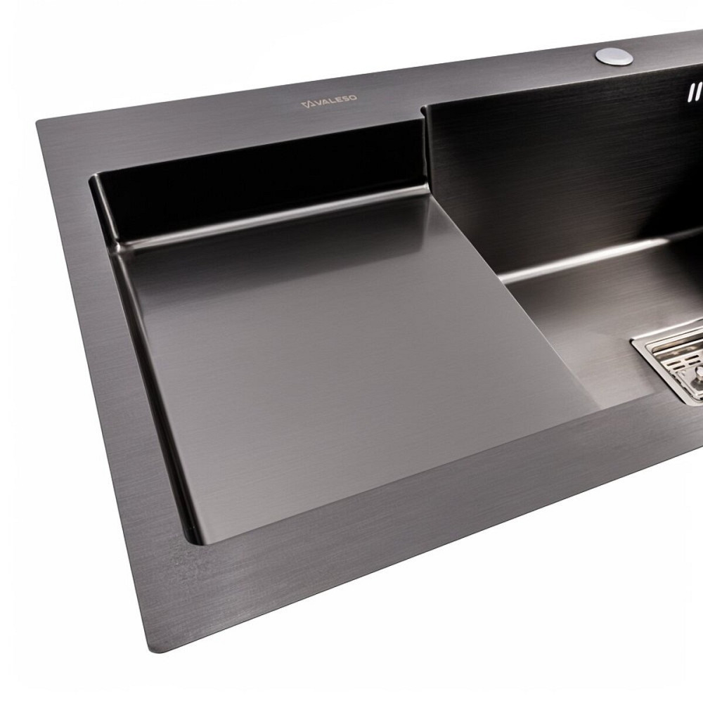 VALESO Кухонна мийка нержавійка CM 78*50C R VALESO Handmade PVD чорна з поглибленою полицею (3, Киев - изображение 4