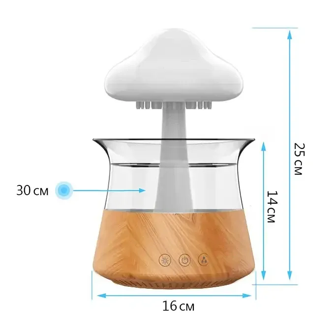 Увлажнитель воздуха ультразвуковой Rainfall с эффектом дождя. Ночник гриб бамбук Днепр - изображение 6
