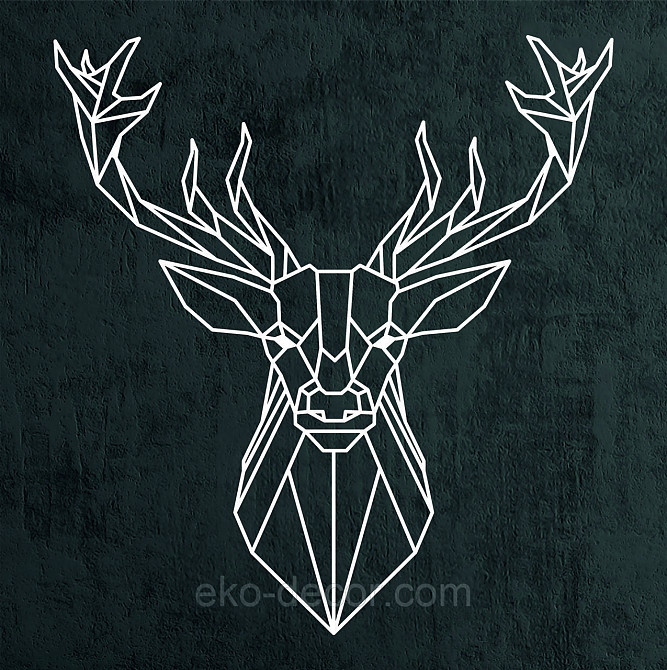 Декоративное настенное Панно «Олень», Декор на стену 90*84 см, Белый Киев - изображение 6
