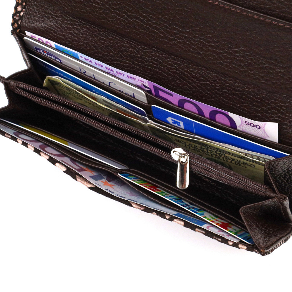 Ультрастильный женский кошелек из фактурной натуральной кожи с тиснением под змею CANPELLINI 21713 Разноцветный Киев - изображение 6