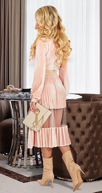 Красивое бархатное платье плиссе (46) Киев - изображение 3