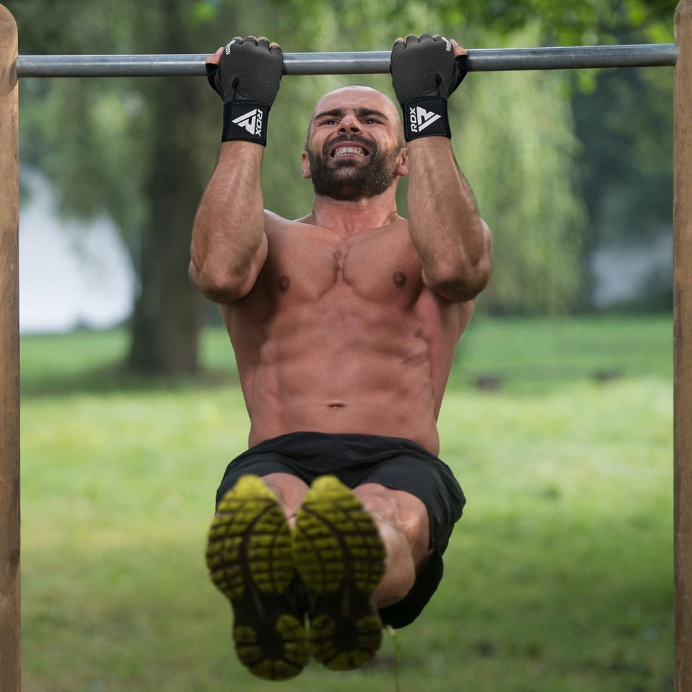 Спортивні рукавички для фітнесу та тренувань Рукавички для атлетики RDX T2 Half Хакі Зелений розмір M Київ - фото 8