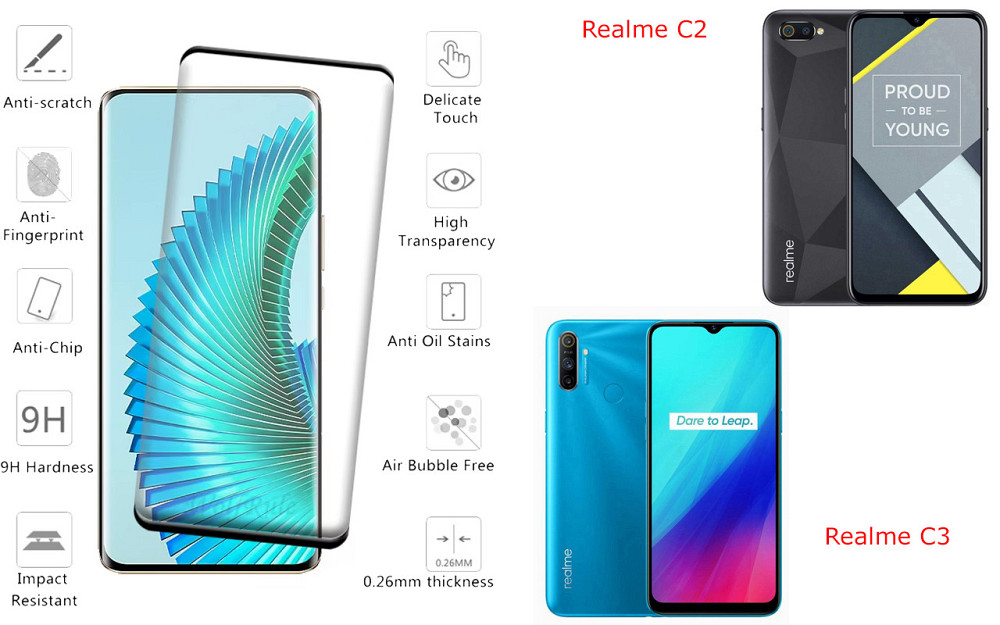 Захисне скло HyperGlass Pro для Realme C2, Realme C3 – максимальна чутливість та захист Київ - фото 2