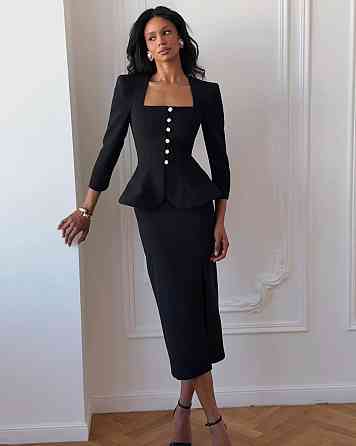 Женский стильный привлекательный костюм двойника Черный, 46/48 Одесса