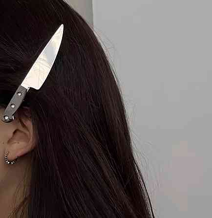 Заколки для волос в виде ножа зеркальные пластиковые шпильки 2 шт альтернативный стиль Киев