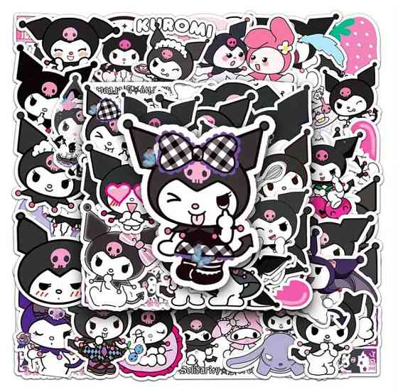 50 шт. Наклейки Kuromi | Японские kawaii стикеры для декора, блокнотов, подарков. Киев