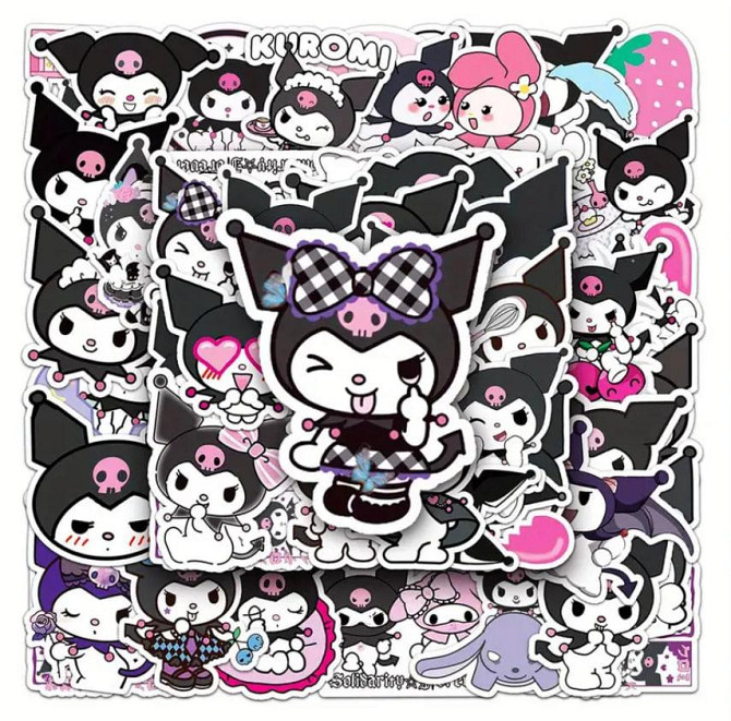 50 шт. Наклейки Kuromi | Японські kawaii стікери для декору, блокнотів, подарунків Київ - фото 1