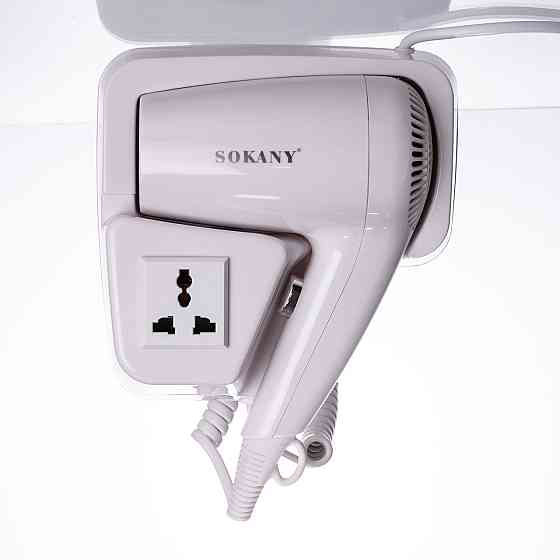 Фен настінний для сушіння волосся побутовий фен для укладання компактний потужний 1200 Вт SK-CF-2217 Коломия