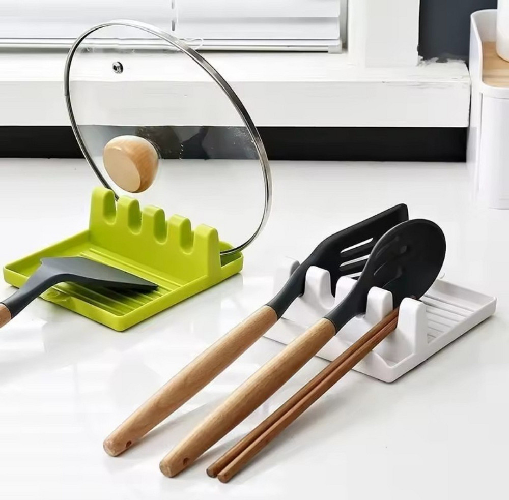 Тримач для кухонних ложок та кришки органайзер для кухні 143 на 127 мм сірий Київ - фото 2