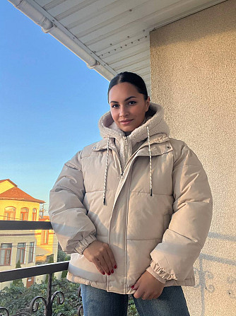 Куртка жіноча Lady Yep 8096 оверсайз з капюшоном і хутром тедді бежева, бежевий, 44 Одеса - фото 1