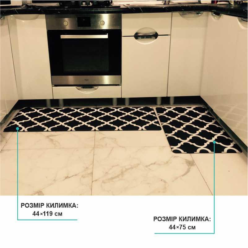 Набор коврики кухонные Lovely Svi 2 шт: 44 x74 x1см и 44 x119 x1см Черный Киев - изображение 4