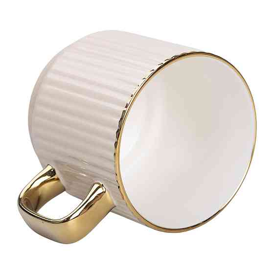 Чашка порцелянова із золотим обідком і золотою ручкою 300 (мл) Бежева RX-N231129BE Коломия