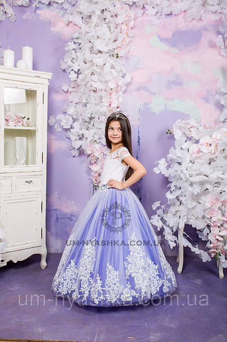 Длинное нарядное платье Дианочка Синее на 4-5, 6-7, 8-9 лет Кривой Рог - изображение 3