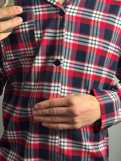 Чоловіча котонова піжама у клітинку Харків - фото 4