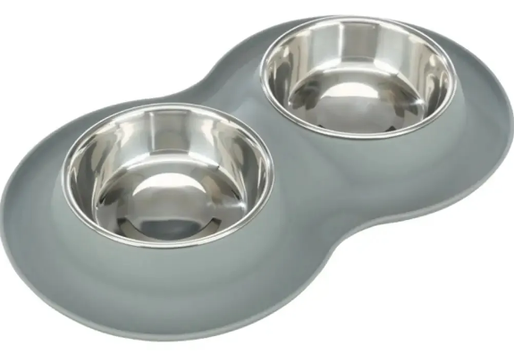 Миска для собак Trixie двойная на подставке 2х400 мл 16 см серый Винница - изображение 1