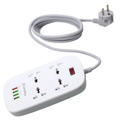 Мережевий фільтр живлення ColorWay 4 розетки/4USB White 1.8м (1QC3.0 + 3 AUTO ID) (CW-CHU44QW) Вінниця - фото 8