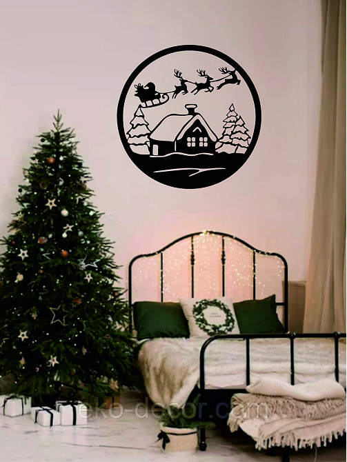 Декоративне настінне Панно «Новий рік», Декор на стіну 90*90 см, Чорний Київ - фото 7